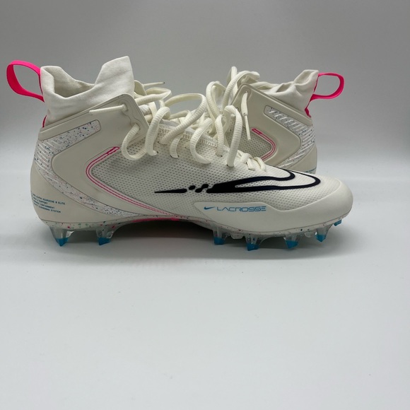 Nike alpha huarache 8 elite lacrosse cleats white / multicolored new without box - Picture 6 of 7